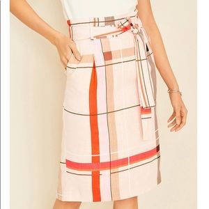 NWT Ann Taylor PLAID TIE WAIST PENCIL SKIRT，P00